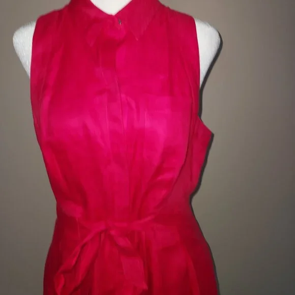 Anthropologie HD in Paris Sleeveless Button Front Linen Dress Size 8 NWOT